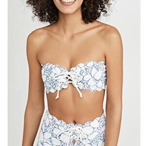MARYSIA Antibes Scalloped Tie Bandeau Bikini Top NWT